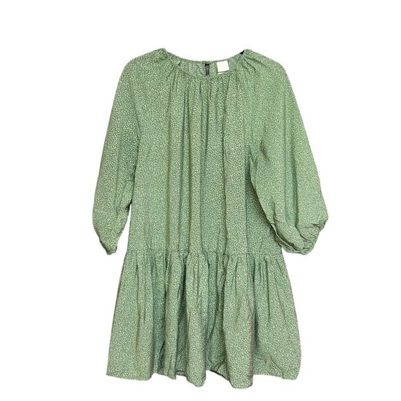 H&M Green Ditsy Floral Balloon Sleeve Dress - Picture 2 of 6
